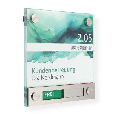 Tuerschild Vitrum B Frei Besetzt Anzeige rot gruen Besprechnung